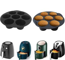 Muffinvormen - Professioneel Hoogwaardige kwaliteit Airfryer Bakplaat - Anti Aanbak laag - Cupcake Tray - Muffin bakvormen - silicone bakvorm - Siliconen Cupcake bakvorm - Voor Muffins, Cupcakes, Mini-quiches - 17.5cm - Zwar — thumbnail 4