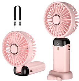 Draagbare Mini Ventilator met 5 Snelheden en Oplaadbare Accu voor Thuis en Buiten — thumbnail 2
