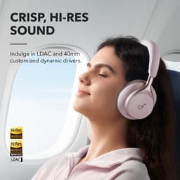 soundcore by Anker Space One Draadloze Over-ear Koptelefoon Roze - Headphones - Active Noise Cancelling, Multipoint Connection, 55 uur accuduur, Bluetooth 5.3, LDAC, Hi-Res Certified — thumbnail 3