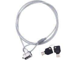 Universeel Laptop Kabelslot – 1 Meter – Met 2 Sleutels – Stalen Beveiligingskabel voor Laptop & Monitor