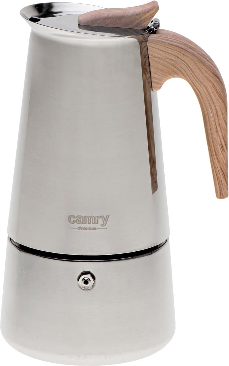 Camry CR 4424 RVS Moka Pot – 9 Kops Espresso Percolator – Geschikt voor Inductie, Gas, Keramisch & Halogeen – 450ml – Veiligheidsventiel – Vaatwasserbestendig — afbeelding 1