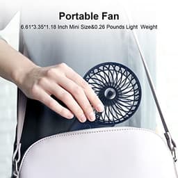 Draagbare USB Mini Ventilator met Spiegel - Stil, 4 Snelheden, 2000mAh, Perfect voor Thuis en Reizen — thumbnail 2
