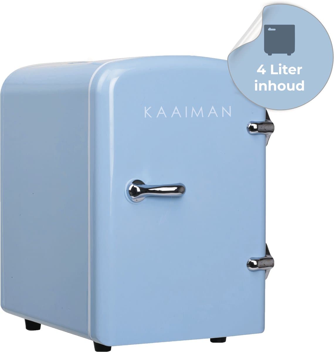 Kaaiman Mini Koelkast 4L – Mini Koelkast 12V & 220V – Cosmetische Koelkast – Warm & Koud Functie – Rechtsdraaiende Deur – Skincare Fridge – Blauw — afbeelding 1