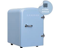 Kaaiman® Mini Koelkast 4L - Kleine Koelkast 12V/220V - Cosmetische Koelkast - Warm en Koud Functie - Skincare Fridge - Minikoelkast Slaapkamer - Blauw