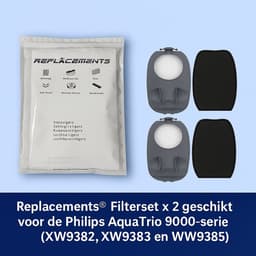 Replacements® set met 2 x 2 filters geschikt voor de Philips Aquatrio 9000 series (XW9382, XW9383 en XW9385) — thumbnail 3