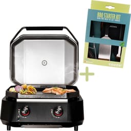 Cozze® G-500 Gas Plancha BBQ met Deksel - 2 Gasbranders - BBQ Gasbakplaat voor Buiten Koken - 5,0 kW - Inclusief Gratis BBQ Set - Outdoor Cooking — thumbnail 1
