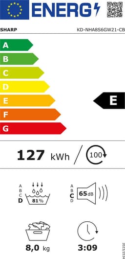 Sharp KDNHA8S6GW21BX warmtepompdroger Newline 8kg — thumbnail 2