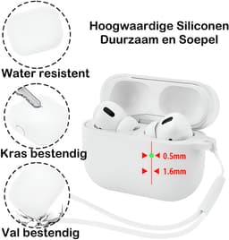 Studio Air® Airpods Hoesje Pro 3 Siliconen Case - Wit - Soepel Airpod Hoesje voor Airpods Pro 3 (2025) — thumbnail 2