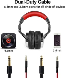 OneOdio Studio Dj Headphone Pro 10 - Over-ear Koptelefoon - Hoofdtelefoon - DJ set - Kop Telefoon - Professionele Koptelefoon - Muziek Studio - DJ Set Mengpaneel - DJ Headphones (Rood) — thumbnail 5
