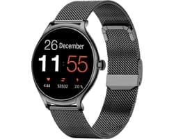 Royal Supplies S8 Smartwatch - Smartwatch Heren - Smartwatch Dames - 2026 model - HD Touchscreen - Horloge - Stappenteller - Saturatiemeter - IOS & Android -Screenprotector-Zwart staal