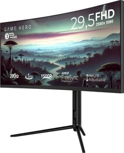 GAME HERO® 29.5 inch Curved Ultrawide Gaming PC Monitor - 200 Hz - 1ms — thumbnail 10