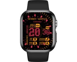 Smartwatch Heren & Dames- Sporthorloge-Apple & Android- 2.15 Full Touchscreen-IP67 waterdicht-Activity Tracker met 5.2 Bluetooth Call-Stappenteller en Bloeddrukmeter- Dubbele knop- Geschikt voor alle Smartphones-2 TPU bandjes-Zwart