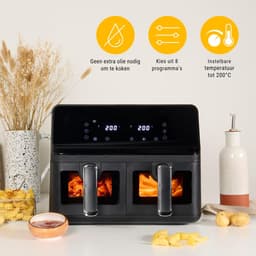 Digitale Airfryer FR-9040 2x4 L 2 kg Friet 8 Programma's & Handmatige Instellingen Dubbele Mand met Patrijspoorten — thumbnail 3