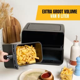 Dubbele Mand Airfryer 2 x 4L 2700W 8 Voorgeprogrammeerde Instellingen Individuele Temperatuurinstelling per Mand — thumbnail 2