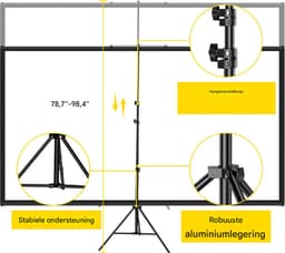 4K HD Projector Screen, Projectorscherm, Beamer Scherm, Beamer Doek - 60Inch — thumbnail 3