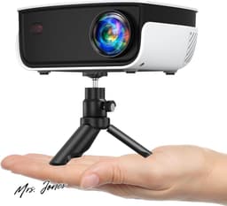 Mrs. Jones Mini-beamer 7500 liter draagbare thuisbioscoop ondersteunt 1080p Full HD - videobeamer smartphone tv-stick PS5 PC laptop . — thumbnail 1