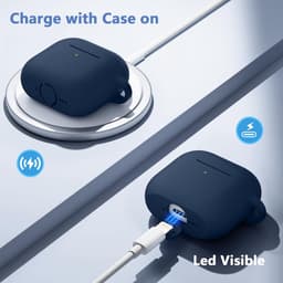 YONO Hoesje geschikt voor Airpods 4 - Case - Siliconen - Donkerblauw — thumbnail 3