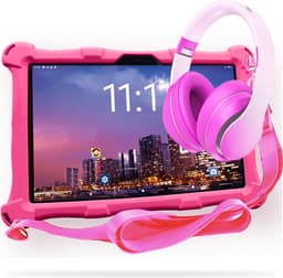 AngelTech Kinderpakket XL PRO II - Kindertablet XL PRO II + Kinderkoptelefoon - Android 16 - Combipakket - Kindertablet Vanaf 3 Jaar – Kinder Tablet – Kids Tablet - Tablet voor Kinderen - Roze — thumbnail 1