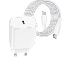 Oplader Set - Snellader Geschikt voor Samsung - 3 Meter - Met USB C Kabel - USB C Adapter - 30W Vermogen - - Adaptive Fast Charger - Stekkerblok