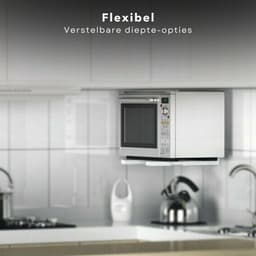 Magnetron Beugel Wit - Magnetron Beugels - Ophang Steunen - Ophangbeugel - Magnetron Ophangen - Verstelbare Wandmontage - Max 40 kg - Ruimtebesparend - Inclusief EBOOK — thumbnail 3