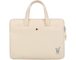 UrbanShield Laptoptas geschikt voor Macbook / Laptop tot 13 & 14 inch - Waterdicht, Stijlvol en Praktisch met Ruime Vakken - Laptop Sleeve Beige