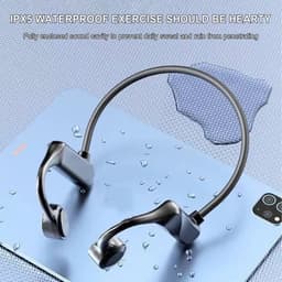 FOXSPORT Bone Conduction Headphone - 5.3 Bluetooth open ear Koptelefoon - Bone Conduction Koptelefoon - IPX5 waterdicht - Sport oordopjes - Draadloos - Zwart — thumbnail 3