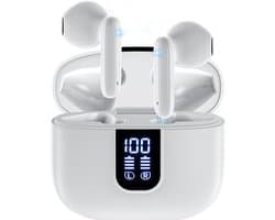 Siltcon® SoundWave Pro 2 - Oortjes Draadloos - Draadloze Oordopjes – Bluetooth Oordopjes – Oordopjes Draadloos – Oortjes - Oordopjes - Draadloze Oortjes Bluetooth - Noise cancelling ENC - Universeel - BT 5.4 - Wit