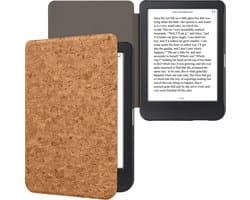 kwmobile Kurken hoesje geschikt voor Kobo Clara BW / Colour - Beschermende e-reader Flip Cover - In lichtbruin