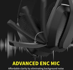 BINNUNE BW06 - 2.4GHz Draadloze Gaming Headset - Bluetooth koptelefoon - Met microfoon - Geschikt voor PC, PlayStation - Zwart — thumbnail 4
