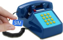OPIS MOBILE Push-Me-Fon - Retro telefoon voor het 4G mobiele netwerk (SIM-kaart) - blauw — thumbnail 1