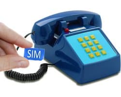 OPIS MOBILE Push-Me-Fon - Retro telefoon voor het 4G mobiele netwerk (SIM-kaart) - blauw