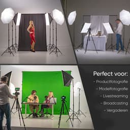 Pixetool Green Screen Doek 3 x 3M met Achtergrondsysteem 3 x 2.6M - Achtergronddoek - Fotostudio - Green Screen Studio - Greenscreens Doeken - Groen, Zwart en Wit - Inclusief 4 klemmen — thumbnail 2