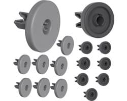 Set van 16 universele vaatwasserwielen voor boven- en onderrek