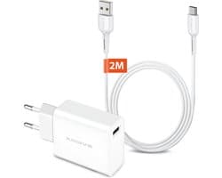 USB Lader met USB-A naar USB-C Kabel 2 Meter - 18 Watt - Fast Charger