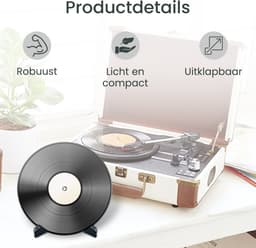 Purepeak LP Houder - Vinyl Rek - LP Standaard - Opbergsysteem - Platenhouder - Zwart — thumbnail 4