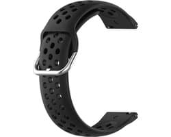 New Age Devi - Zwart siliconen bandje met extra gaatjes - geschikt voor diverse Garmin smartwatches