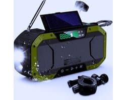 DF-580Pro Zwengelradio Met Oplaadfunctie - 5000 MAh - IPX5 Waterdichte Bluetooth-Luidspreker - Noodradio Met Zaklamp En LED-Leeslamp – Draagbare Auto-Scan AM/FM