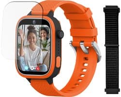 LEROYS - GPS Horloge Kind - Kinder Smartwatch - Android en iOS - Oranje - Incl. Simkaart