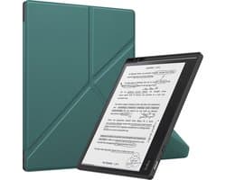 Lunso Geschikt voor Kobo Elipsa 2E hoes (10 inch) - Origami sleepcover - Donkergroen