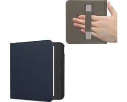 kwmobile flip cover geschikt voor Kobo Libra Colour - Case met magnetische sluiting en handvat - Hoes voor e-reader in donkerblauw - design