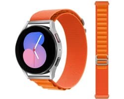 Stravo Smartwatch Alpine Loop Nylon Sport bandje 20mm - Oranje - Luxe Milanese Horlogebandje geschikt voor Samsung Galaxy Watch 7 / 6 / 5 / Pro / 4 / 3 / Active 2 - Polar Ignite / Unite – Huawei