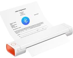 ONEIRO PRO O30F Draagbare Bluetooth printer WIT - A4 - Thermal printer - all in one - draagbaar - compact - kantoor - school - printen - draadloos - bluetooth