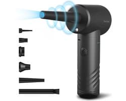 Airduster - 50.000 RPM - 3000 mAh - Stofreiniger - Perslucht - 3 standen - Draadloos en Oplaadbaar - Zwart - Vivid Green