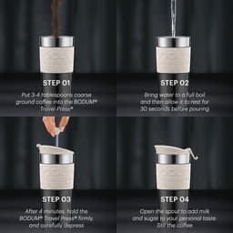 Reis French Press Systeem - Dubbelwandig RVS, 0,35 Liter, Crème — thumbnail 1