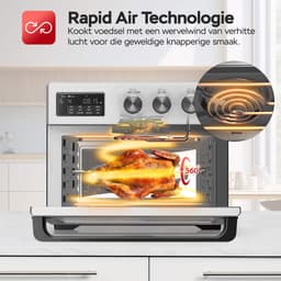 TurboTronic AF32DRD Airfryer XXL en Mini Oven – 32 Liter – Vrijstaande Oven – 12 Kookprogramma’s – 25° tot 230°C – Zilver — thumbnail 6