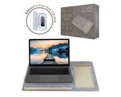 TrueLogic Alpha Laptop standaard - Laptoptafel - Bedtafel - Laptopkussen - Laptopstandaard - Voor laptops t/m 17 inch - Geleverd inclusief 8GB USB stick - Clay Wave