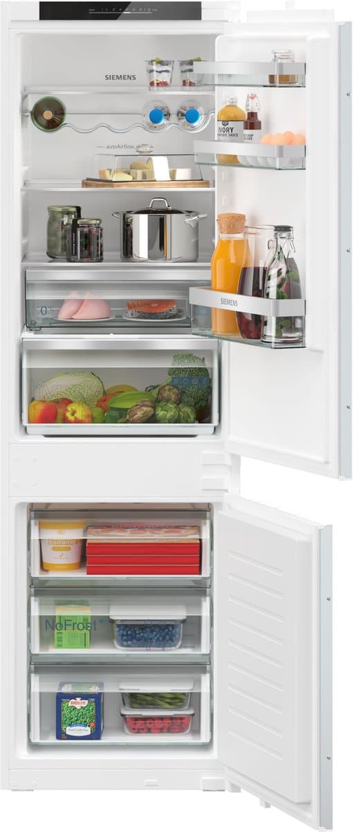 Siemens KI86NVSE0 - iQ300 - Inbouw koel-vriescombinatie - 177.2 cm x 54.1 cm - Sleepdeur - noFrost: nooit meer je vriezer ontdooien - hyperFresh: de extra ruime vershoudlade voor groente en fruit - Led verlichting — afbeelding 1