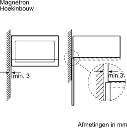 Bosch BFL523MB1F - Serie 4 - Inbouwmagnetron - 38x59 cm - 20 l - Zwart - Eenvoudig te reinigen met hydrolyse — thumbnail 3