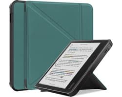 e-Reader Hoesje Origami Book Case met Wake/Sleep-functie - Kobo Libra Colour Hoesje - Groen