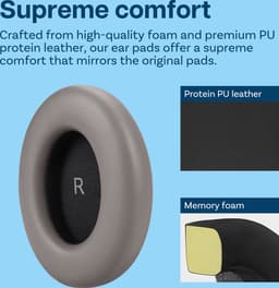 Vervangende Oorkussens voor Sennheiser Momentum 4 Wireless Over-Ear Hoofdtelefoons van MMOBIEL – Memory Foam en Protein PU Koptelefoon Oorkussens - Noise Isolation Earpads – Bruin — thumbnail 4